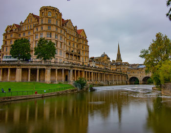 Reflection of building in lake