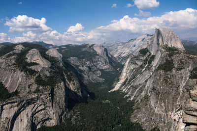 Panoramic view of landscape and mountains against sky