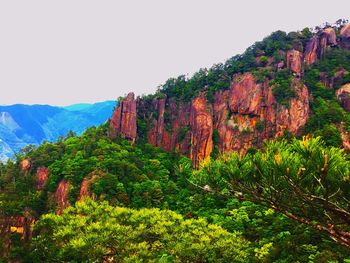 Scenic view of mountains against clear sky