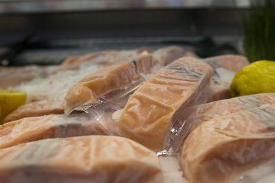 Close-up of fish in plate on table