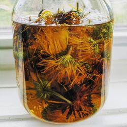 Close-up of glass jar on table