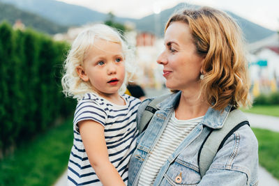 Portrait of mother and daughter