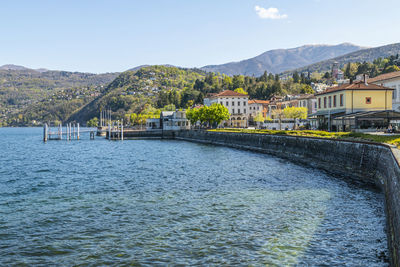 The lakeside promenade in luino