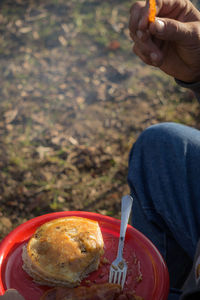 Close-up of cropped hand