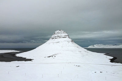 Scenic view of snowcapped mountain against sky