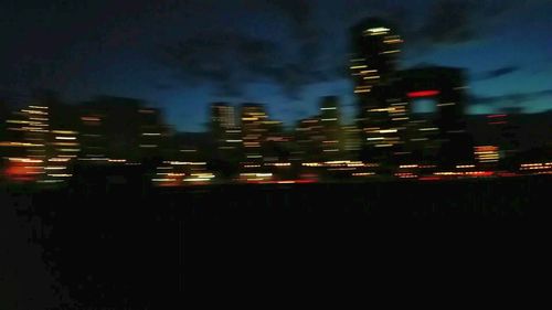 City lit up at night