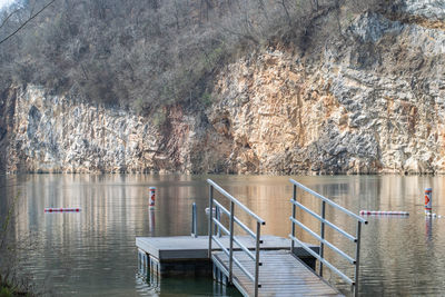 Scenic view of lake against mountain