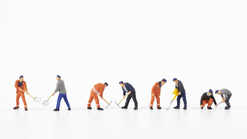 Group of people against white background