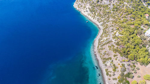 High angle view of sea shore