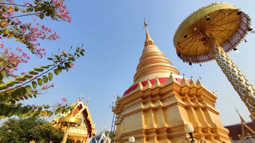 Low angle view of traditional building against sky