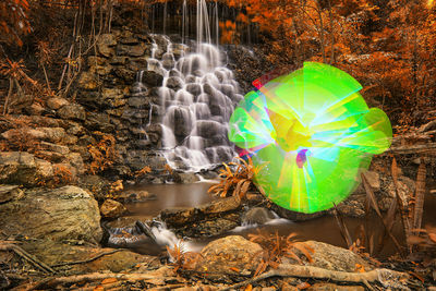 Scenic view of waterfall