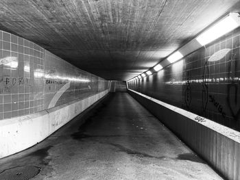 View of empty subway tunnel