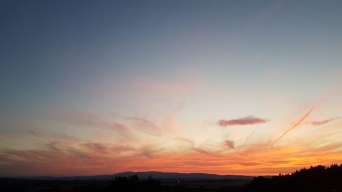 Scenic view of dramatic sky during sunset