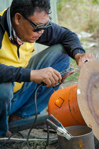 Man working at construction site