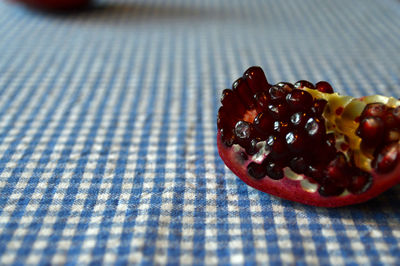 Close-up of strawberry in plate