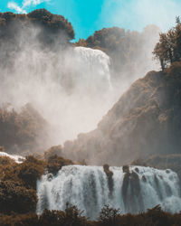 Scenic view of waterfall