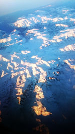 High angle view of lake against sky