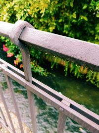 Close-up of wooden fence