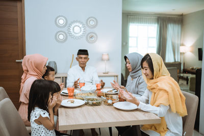 Group of people in restaurant