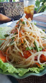 Close-up of salad in plate