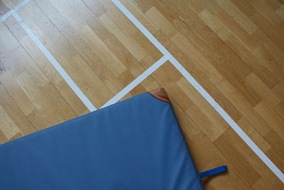 High angle view of hardwood floor at home