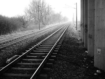 Railroad tracks in winter