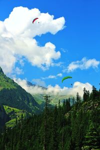 Scenic view of landscape against blue sky