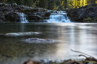 Scenic view of waterfall