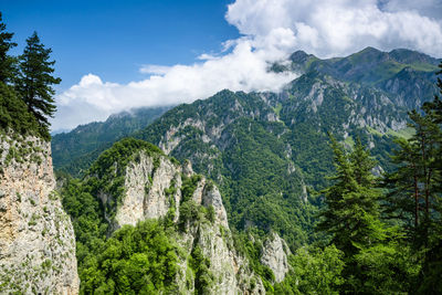 Panoramic view of mountains against sky