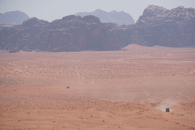 Off-road vehicle at wadi rum