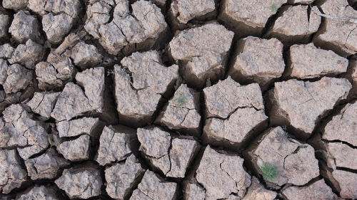 Full frame shot of drought surface during sunny day