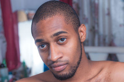 Close-up portrait of young man