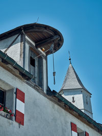 A rope with a noose for pulling up grain at the medieval castle of hohenwerfen in austria