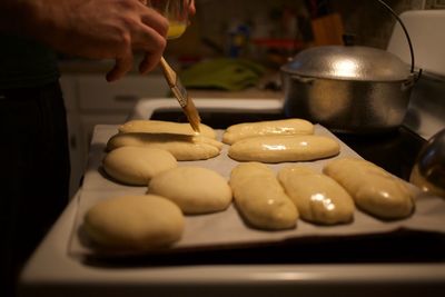 Close-up of bread making