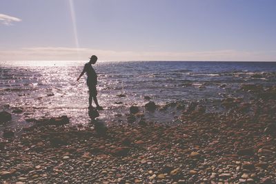 Scenic view of sea at sunset