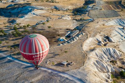 High angle view of hot air balloon