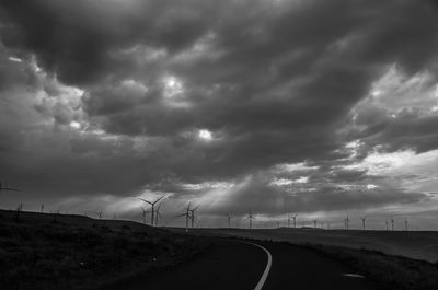 Storm clouds over landscape