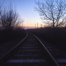 Railroad track at sunset