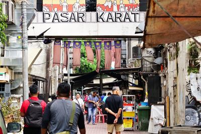 Group of people in market