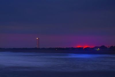 Scenic view of sea against sky at sunset