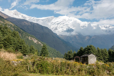 Scenic view of mountains against sky