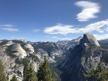 Scenic view of rocky mountains against sky