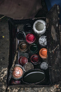 Close-up high angle view of objects