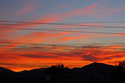 Low angle view of silhouette buildings against sky during sunset