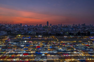 Shot of bangkok night market from carpark