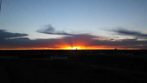 Scenic view of landscape at sunset