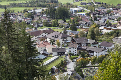 High angle view of houses