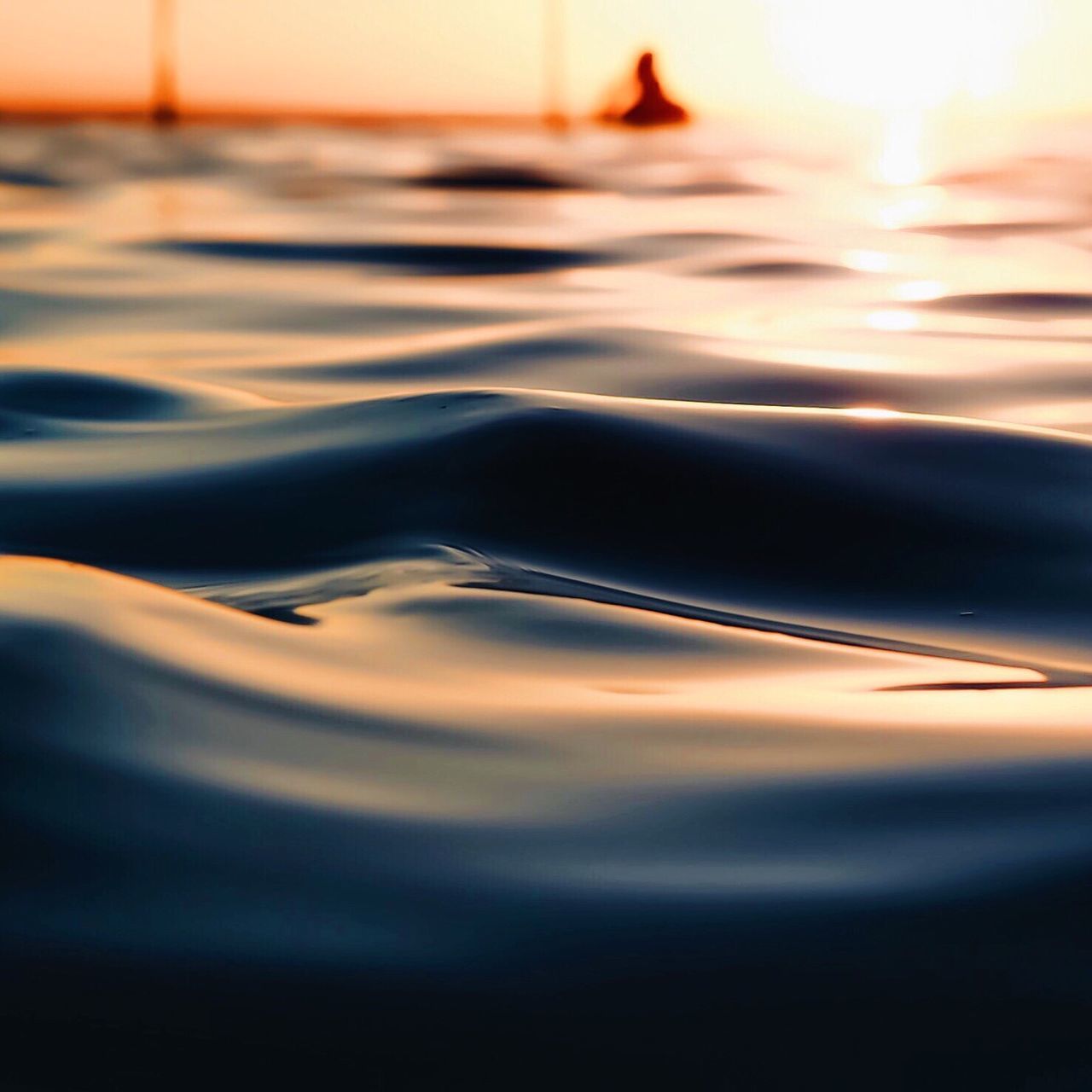 sunset, water, reflection, surface level, focus on foreground, nature, tranquility, sun, water surface, tranquil scene