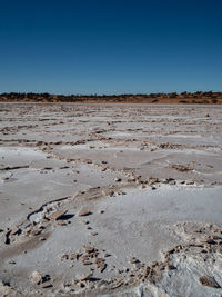 Surface of lake hart, dry salt lake in south australia