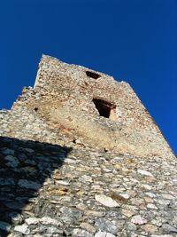 Low angle view of built structure against clear sky